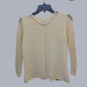 Valerie Separates Crochet Top, Sz. Medium, Tan